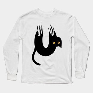 upside down black cat Long Sleeve T-Shirt